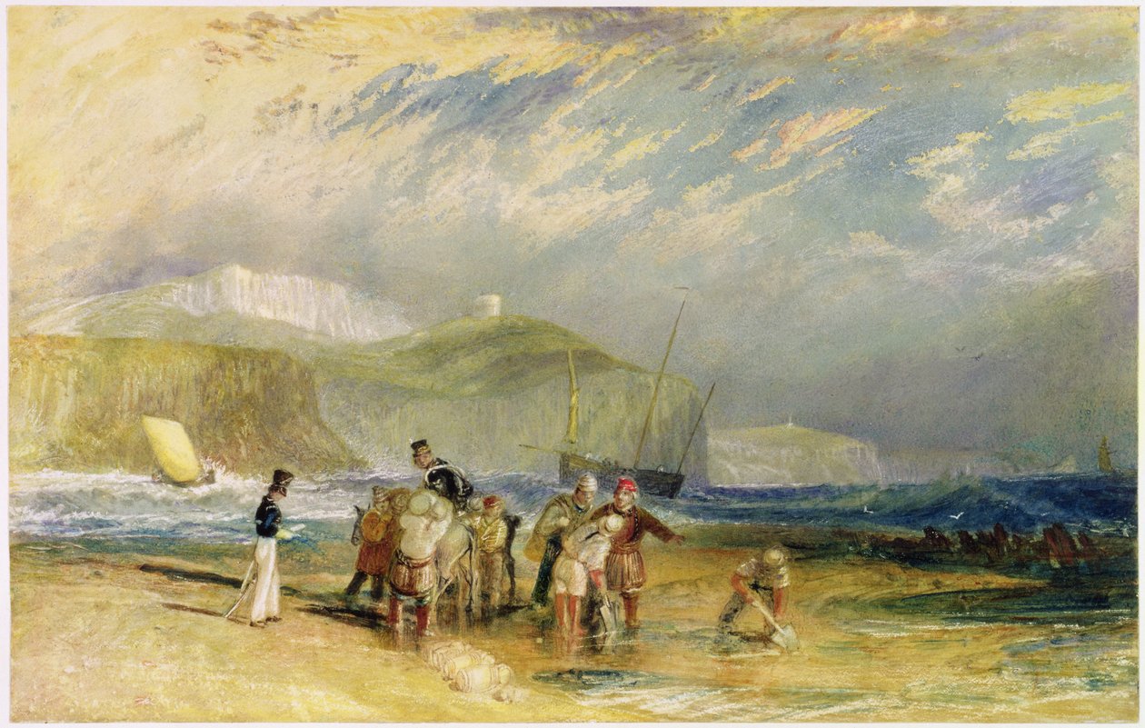 Hafen von Folkestone und Küste bis Devon, um 1830 von Joseph Mallord William Turner
