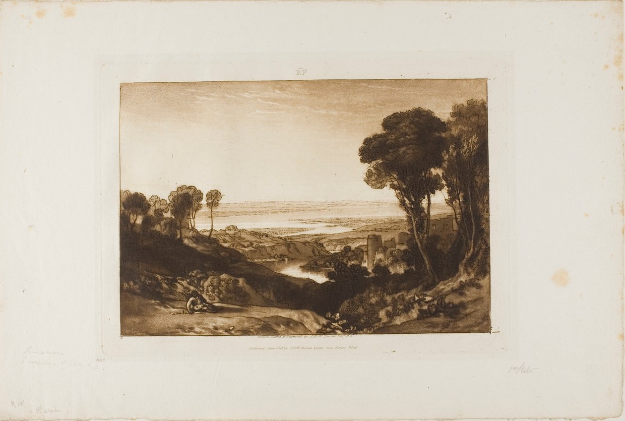 Zusammenfluss von Severn und Wye, Platte 28 aus Liber Studiorum von Joseph Mallord William Turner