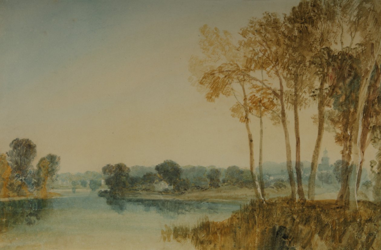 Landschaft mit Bäumen am Fluss Thames, ca. 1805 von Joseph Mallord William Turner