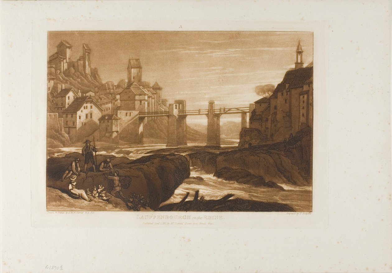 Lauffenbourgh am Rhein, Tafel 31 aus Liber Studiorum von Joseph Mallord William Turner