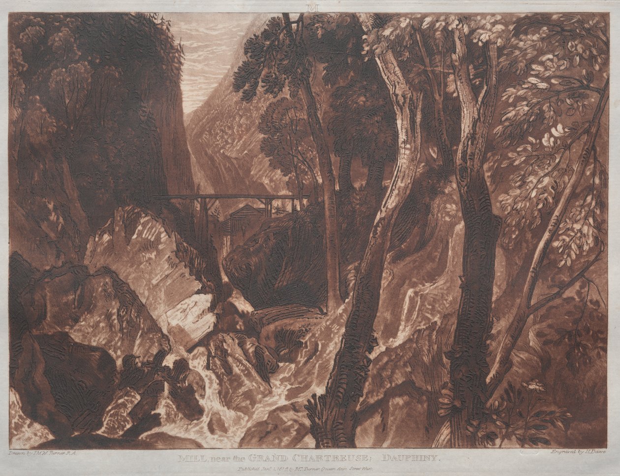 Liber Studiorum: Mühle nahe der Grande Chartreuse, Dauphiné von Joseph Mallord William Turner