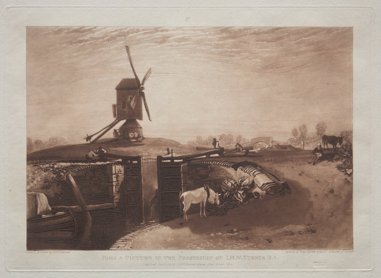 Liber Studiorum: Windmühle und Schleuse von Joseph Mallord William Turner