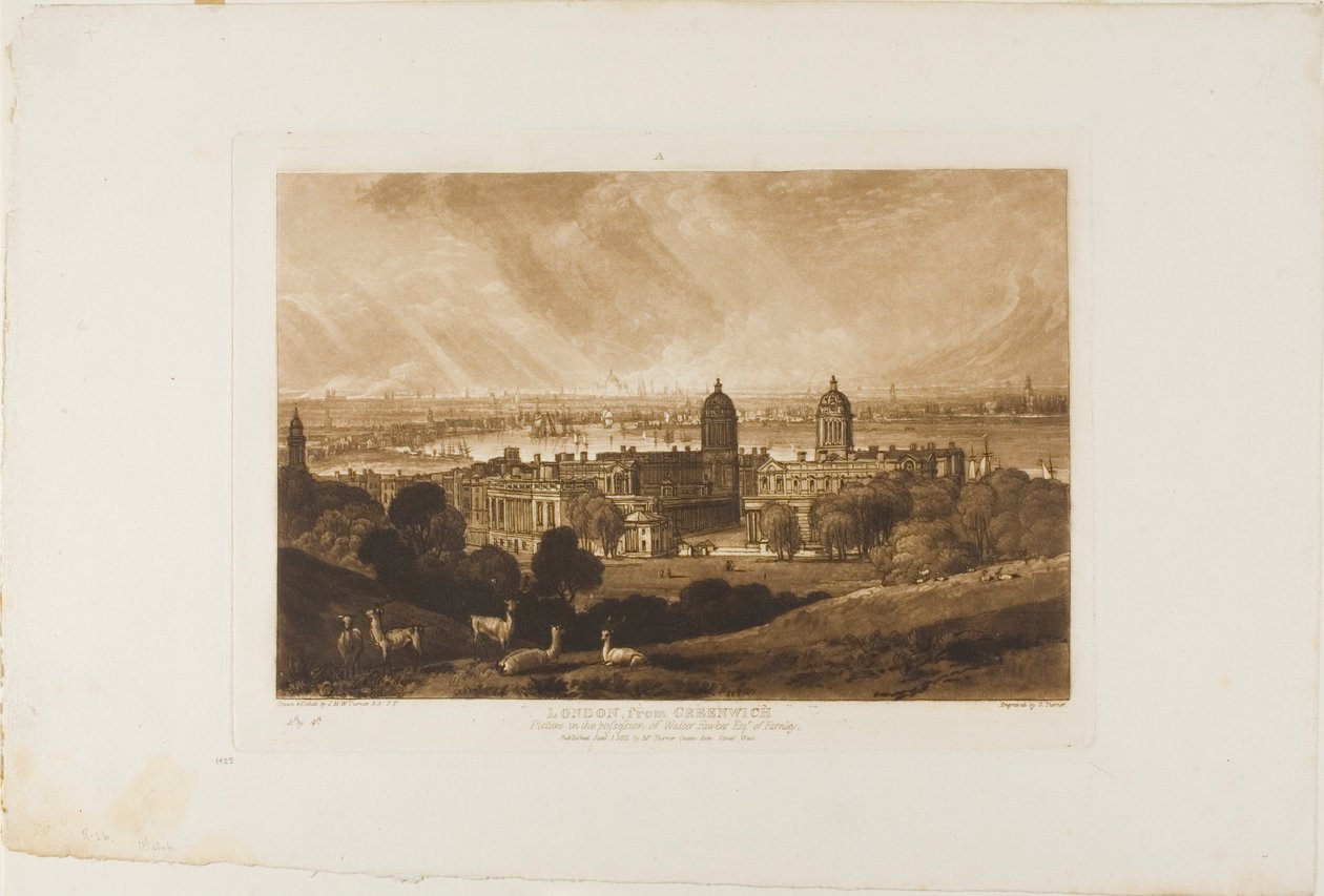 London von Greenwich, Platte 26 aus Liber Studiorum von Joseph Mallord William Turner