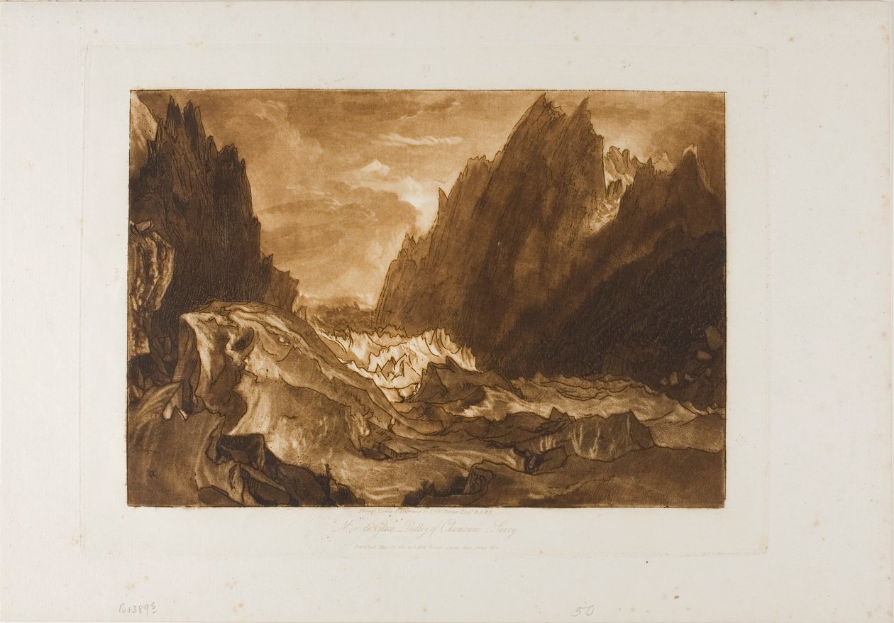 Mer de Glace, Tafel 50 aus Liber Studiorum von Joseph Mallord William Turner
