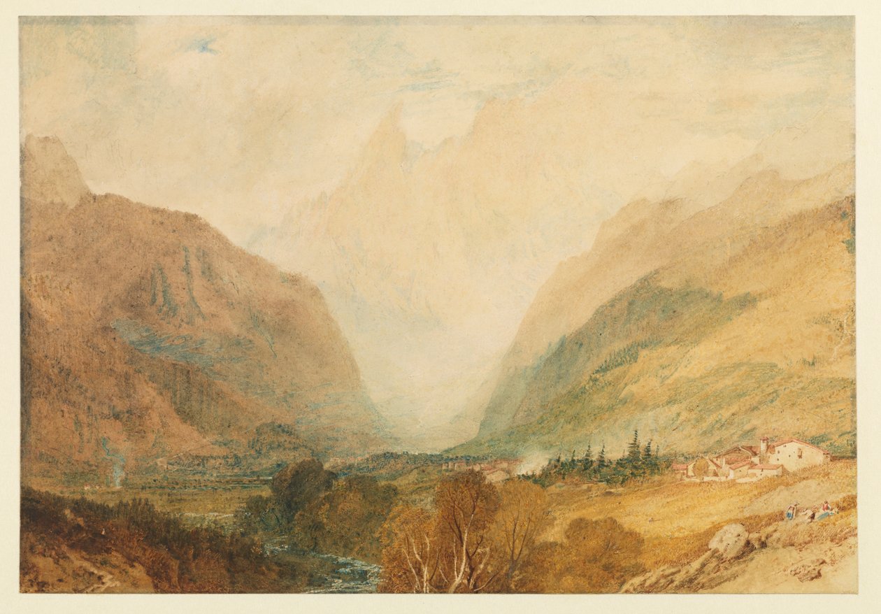 Mont Blanc, von oberhalb Courmayeur von Joseph Mallord William Turner