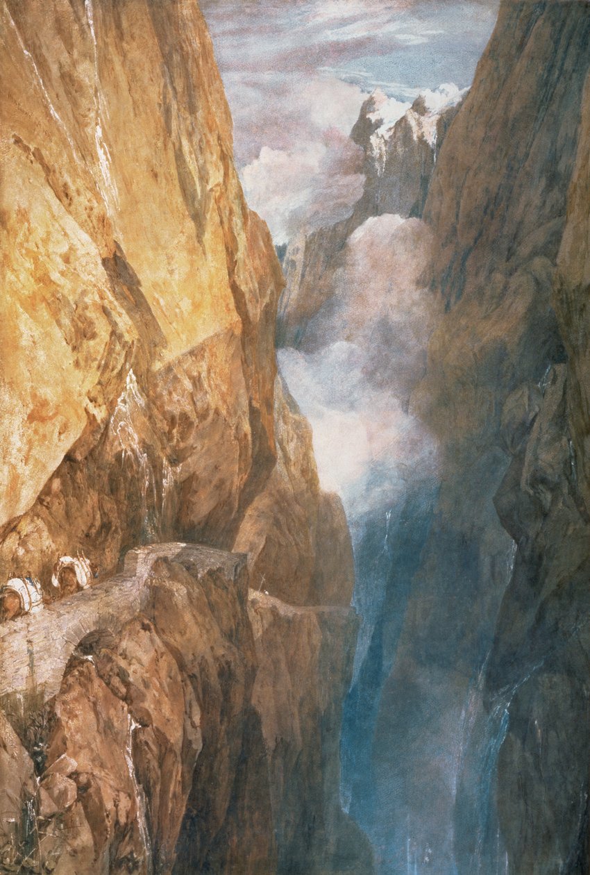 Passage des St. Gotthard von der Teufelsbrücke, 1804 von Joseph Mallord William Turner