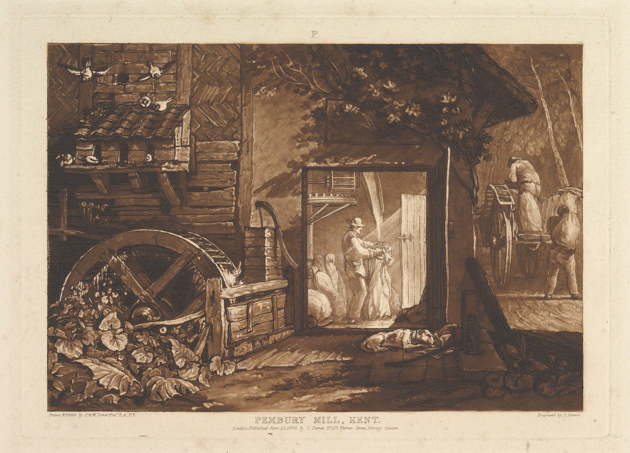 Pembury Mill, Kent Liber Studiorum, Teil III, Platte 12 von Joseph Mallord William Turner