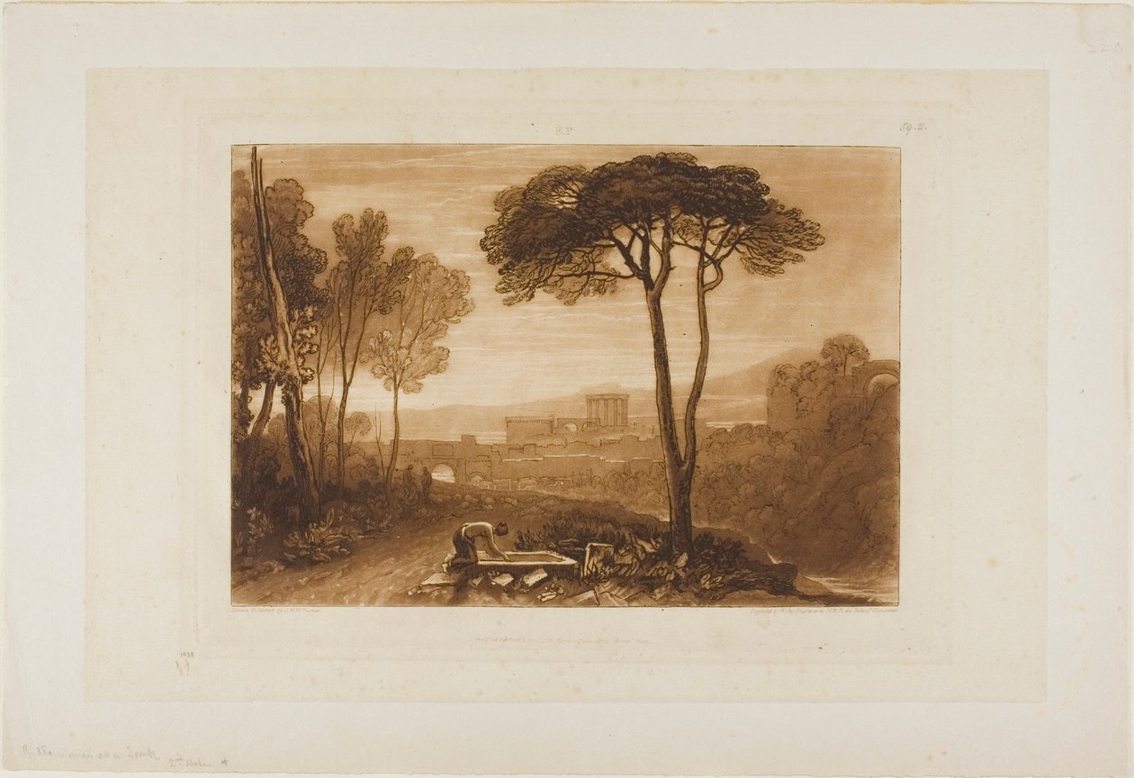 Szene in der Campagna, Platte 38 aus Liber Studiorum von Joseph Mallord William Turner