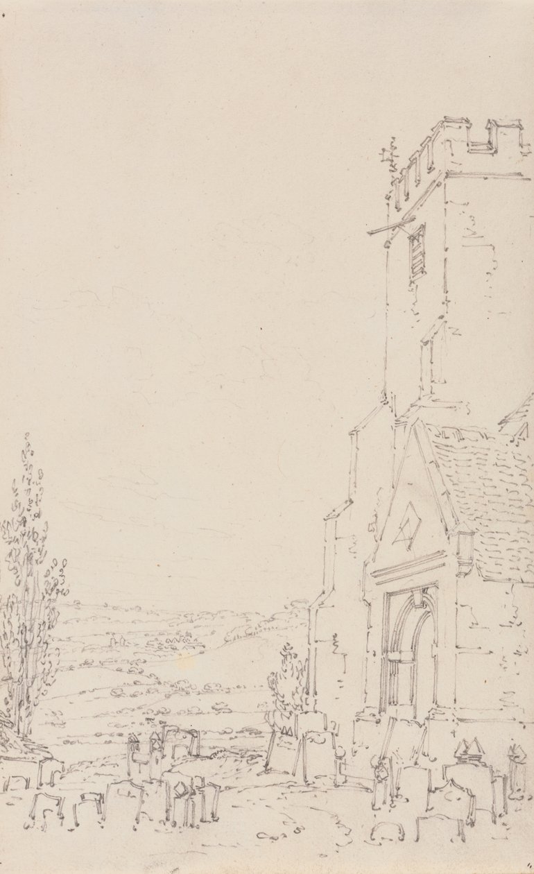 Südportal und Turm einer unbekannten Kirche, ca. 1790-95 von Joseph Mallord William Turner