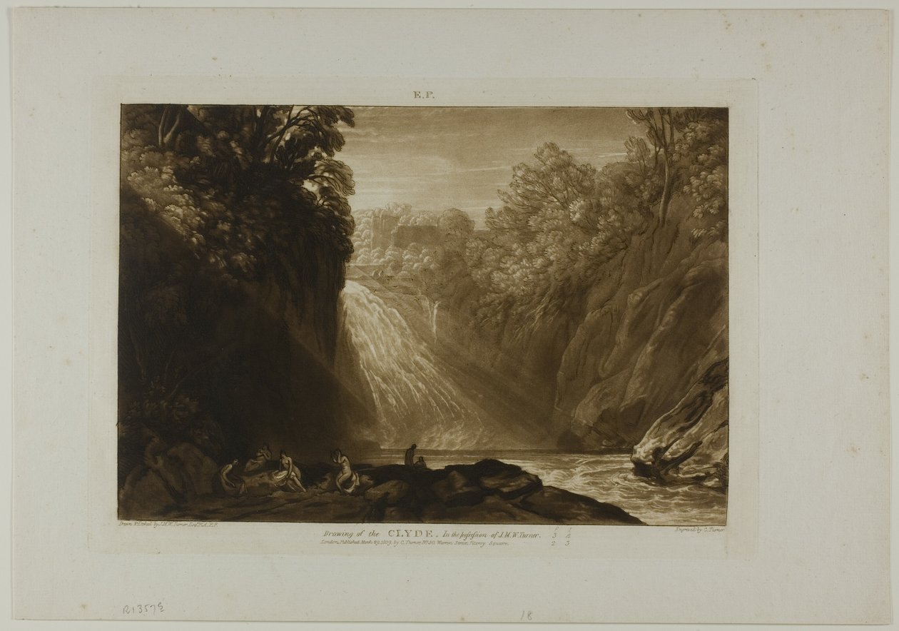 Der Fall des Clyde, Platte 18 aus Liber Studiorum von Joseph Mallord William Turner