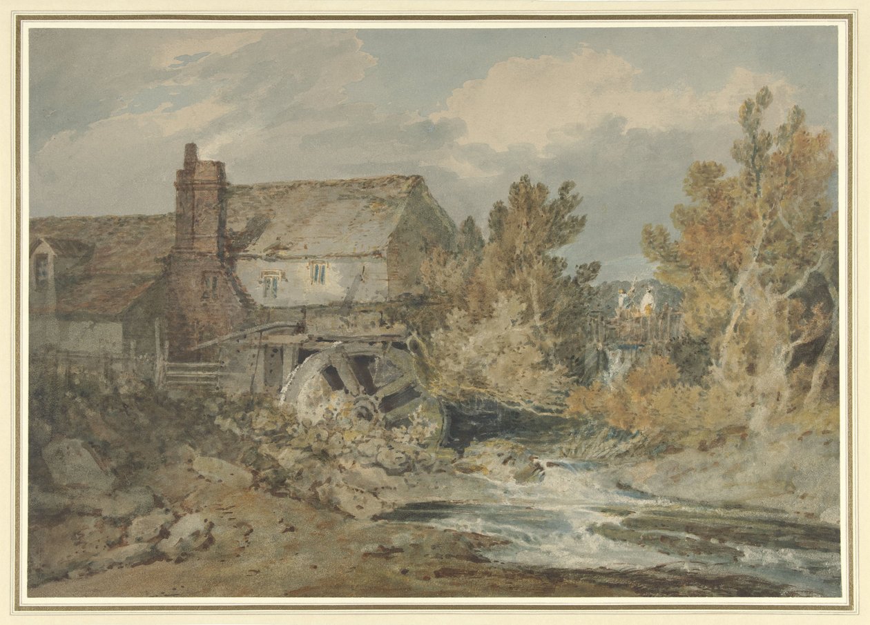 Wassermühle bei einem fließenden Bach von Joseph Mallord William Turner