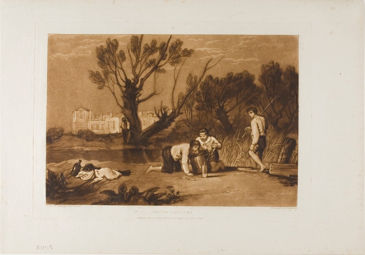 Junge Angler, Platte 32 aus Liber Studiorum von Joseph Mallord William Turner