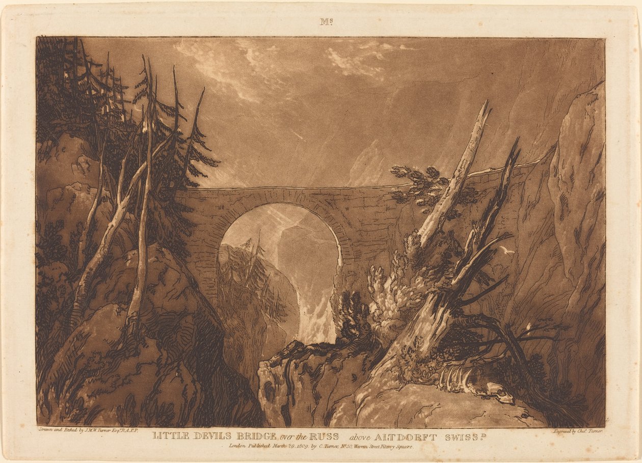 Teufelsbrücke von Joseph Mallord William Turner and Charles Turner