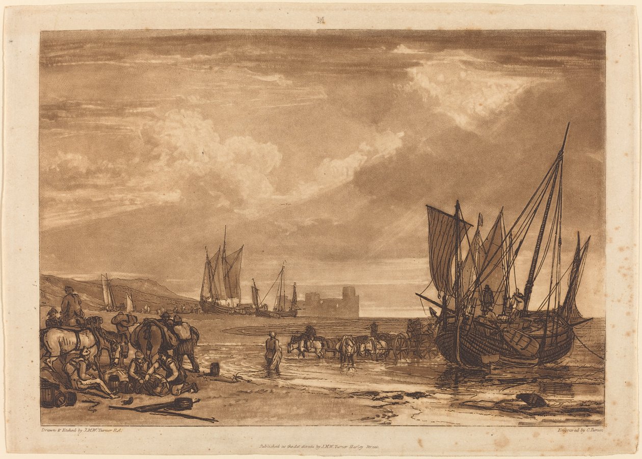 Szene an der französischen Küste von Joseph Mallord William Turner and Charles Turner