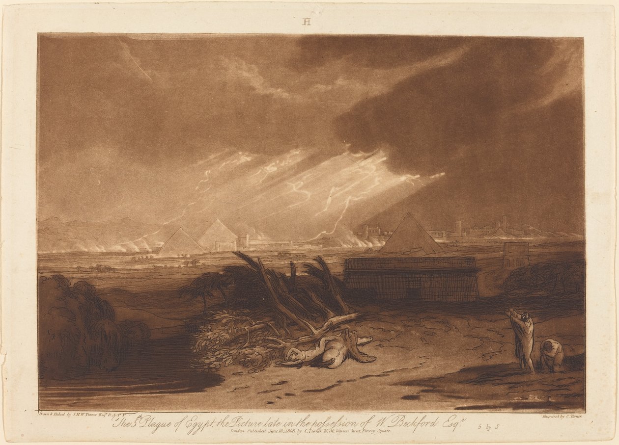 Die fünfte Plage Ägyptens von Joseph Mallord William Turner and Charles Turner