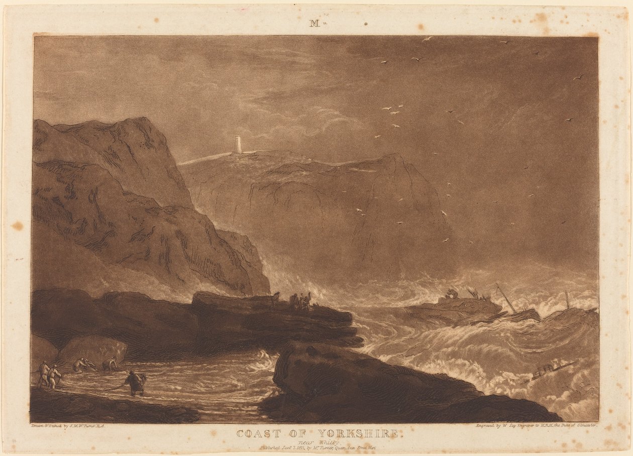 Küste von Yorkshire von Joseph Mallord William Turner and William Say