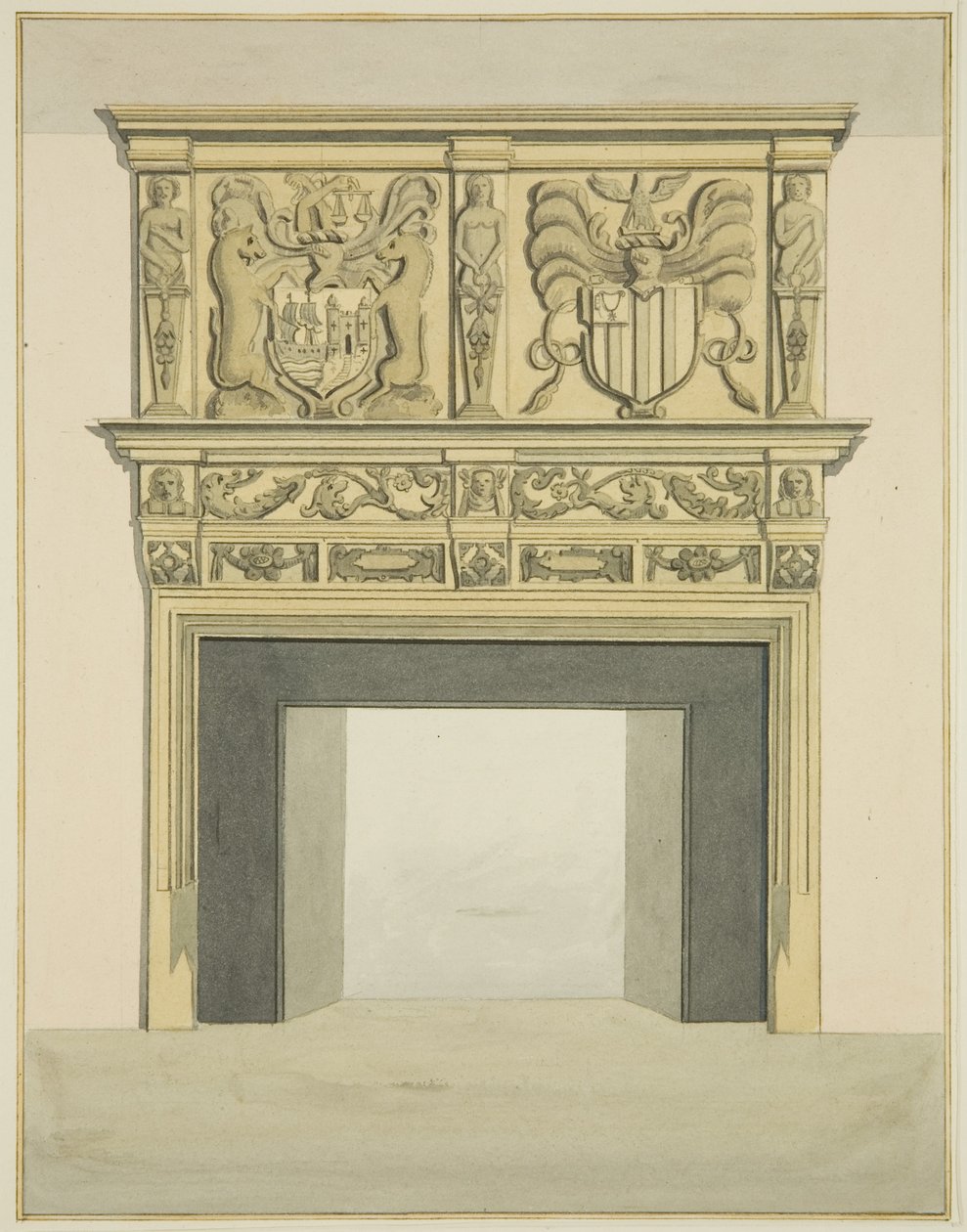 Kaminstück im ehemaligen Wohnsitz von Sir John Knight, Temple Street von Joseph Manning