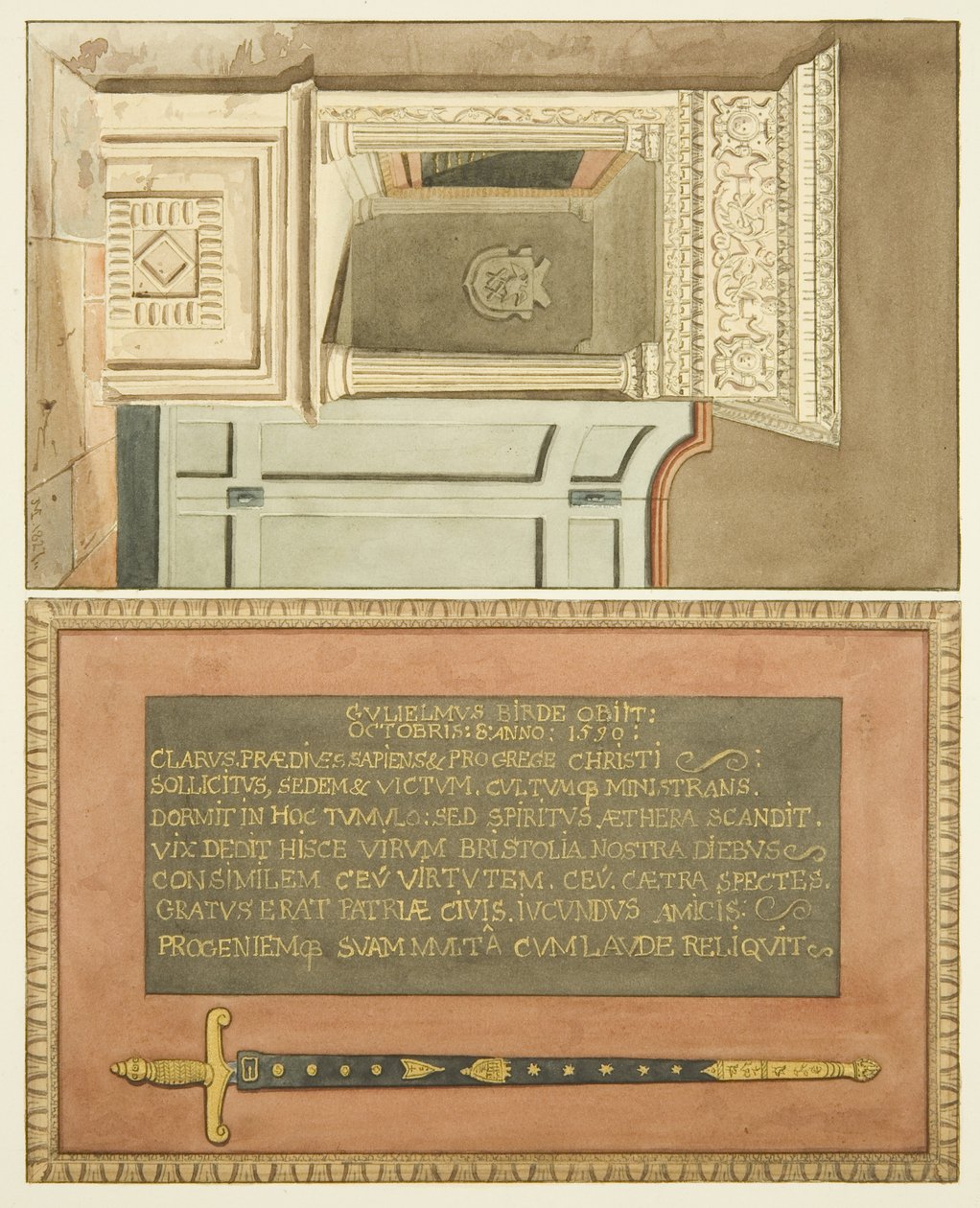 Ende des Denkmals von William Bird in St. Mark