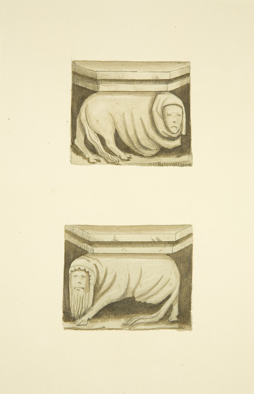 Vier Träger in der Nordvorhalle (ursprünglich Statuen tragend) von St. Mary Redcliffe von Joseph Manning