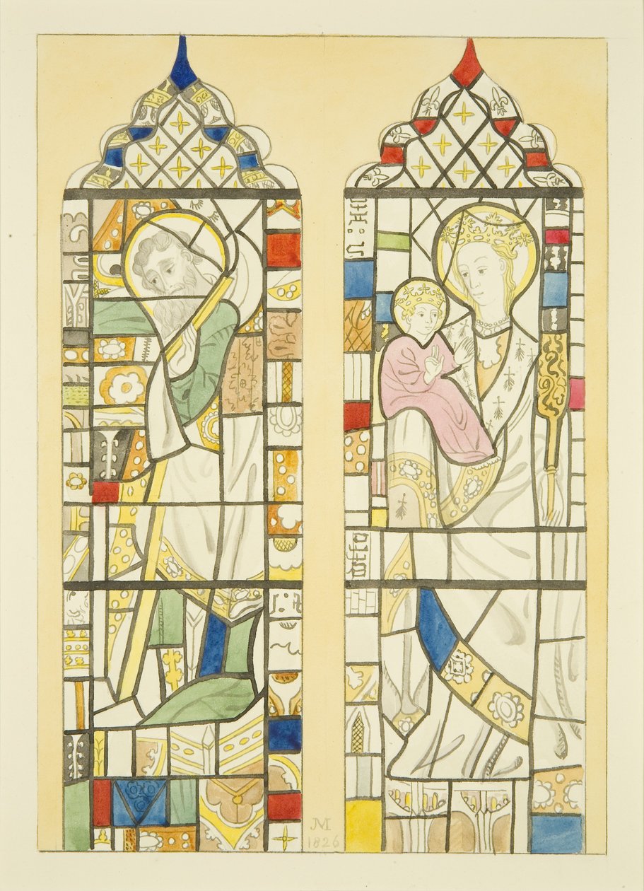 Buntglasfenster über dem Taufbecken von St. Mary Redcliffe von Joseph Manning