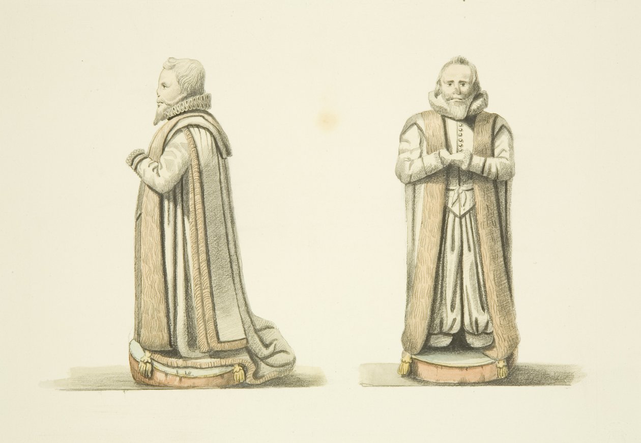 Zwei Ansichten der Effigie von William Swift von Joseph Manning