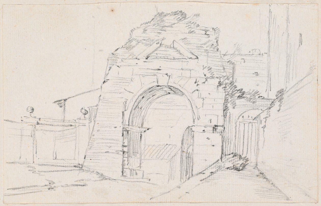 Bogen des Drusus nahe der Via Appia von Joseph Marie Vien