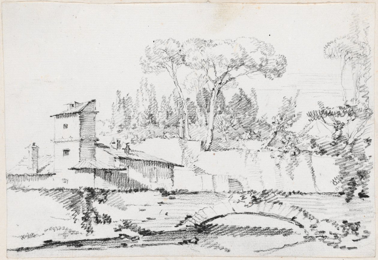 Ansicht des Prato der Villa Borghese von Joseph Marie Vien