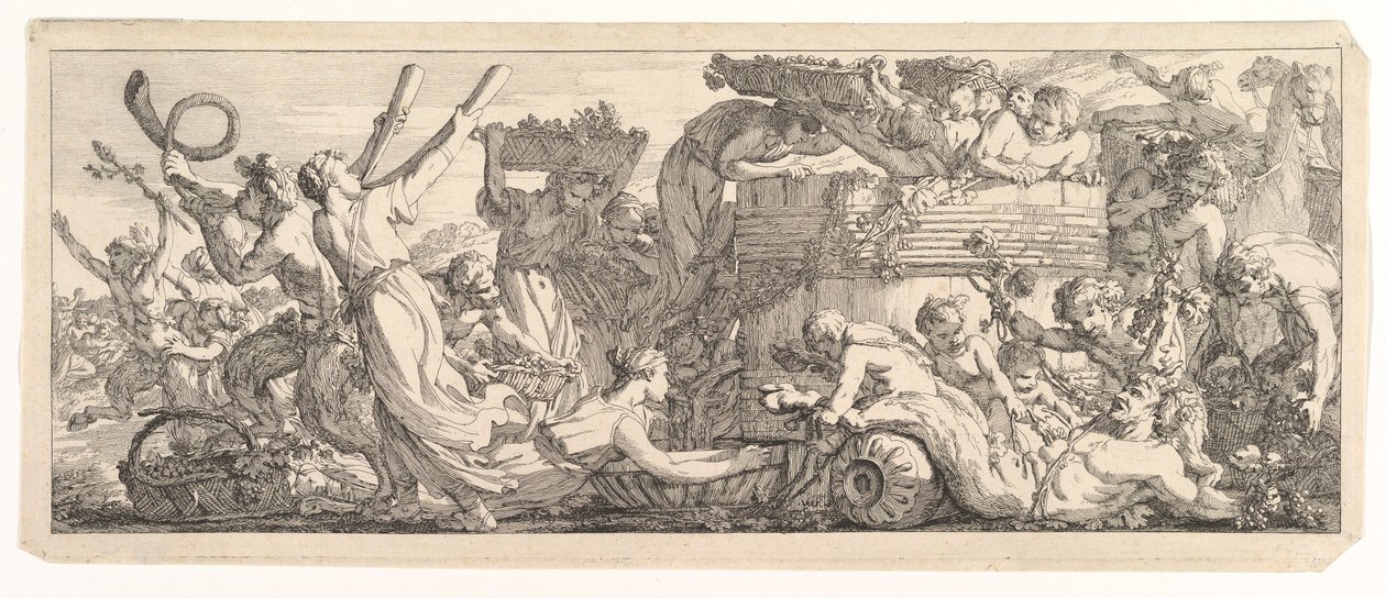 Die Ankunft des Weinfasses, ca. 1755 von Joseph Marie Vien the Elder