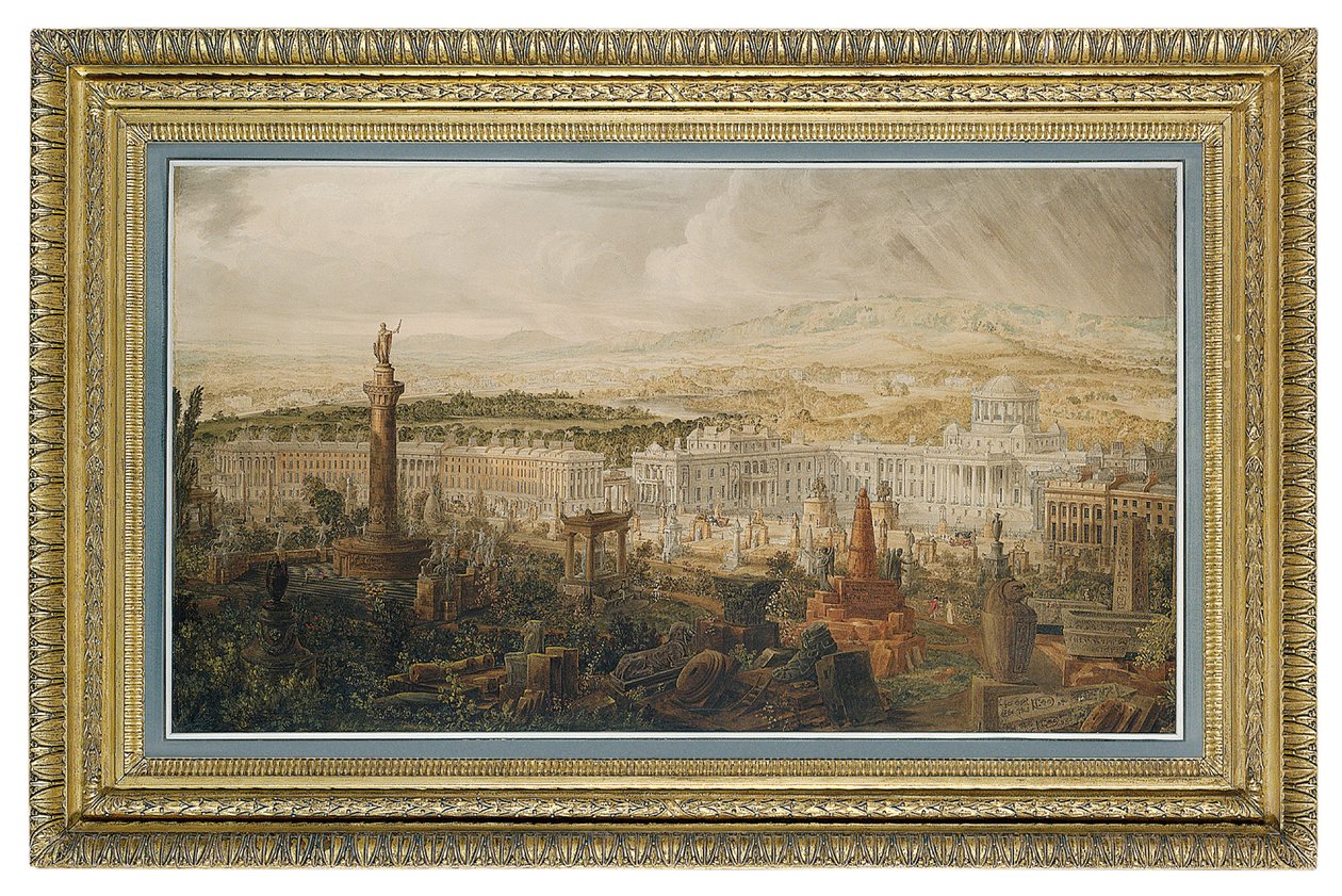 Entwurf für den Waterloo-Palast, die vorgeschlagene Stadtresidenz des Herzogs von Wellington, ca. 1816 von Joseph Michael Gandy