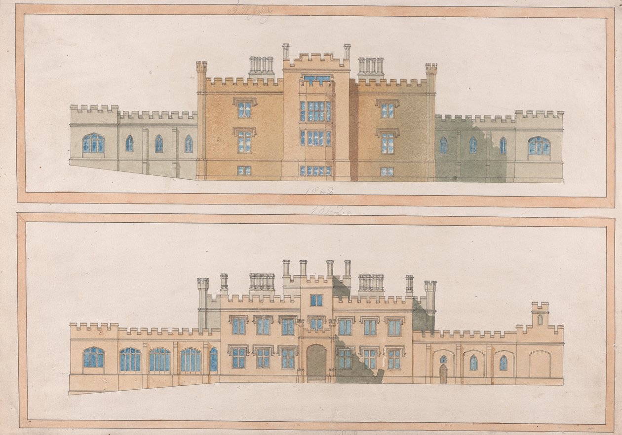 Entwurf für ein Tudoreskes Landhaus von Joseph Michael Gandy