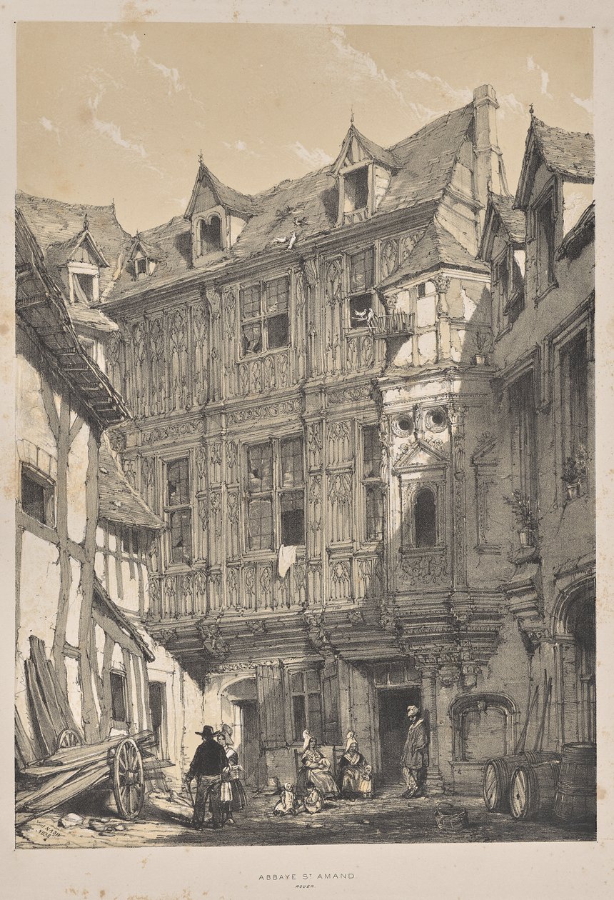 Architektur des Mittelalters: Abtei St. Amand, Rouen von Joseph Nash