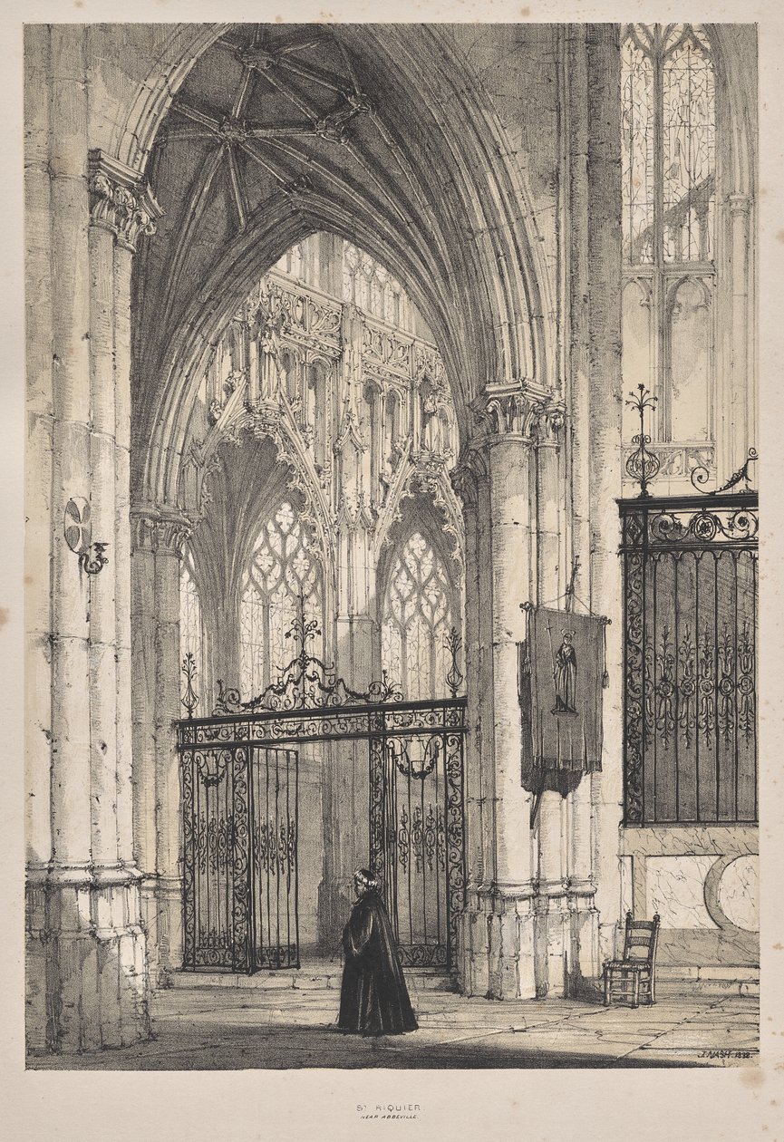 Architektur des Mittelalters: Kirche von St. Riquier, nahe Abbeville von Joseph Nash