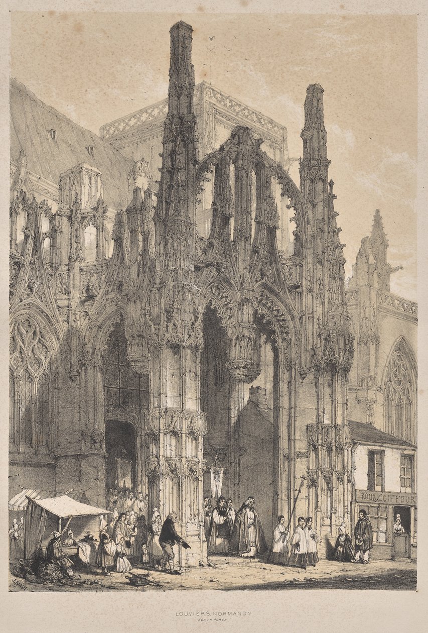 Architektur des Mittelalters: Louviers, Normandie, Südportal von Joseph Nash