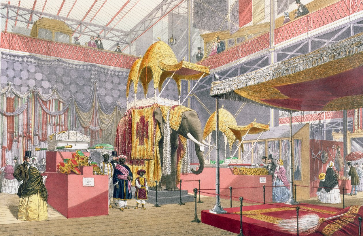 Crystal Palace, der Indische Hof, veröffentlicht von Dickinson Bros. von Joseph Nash