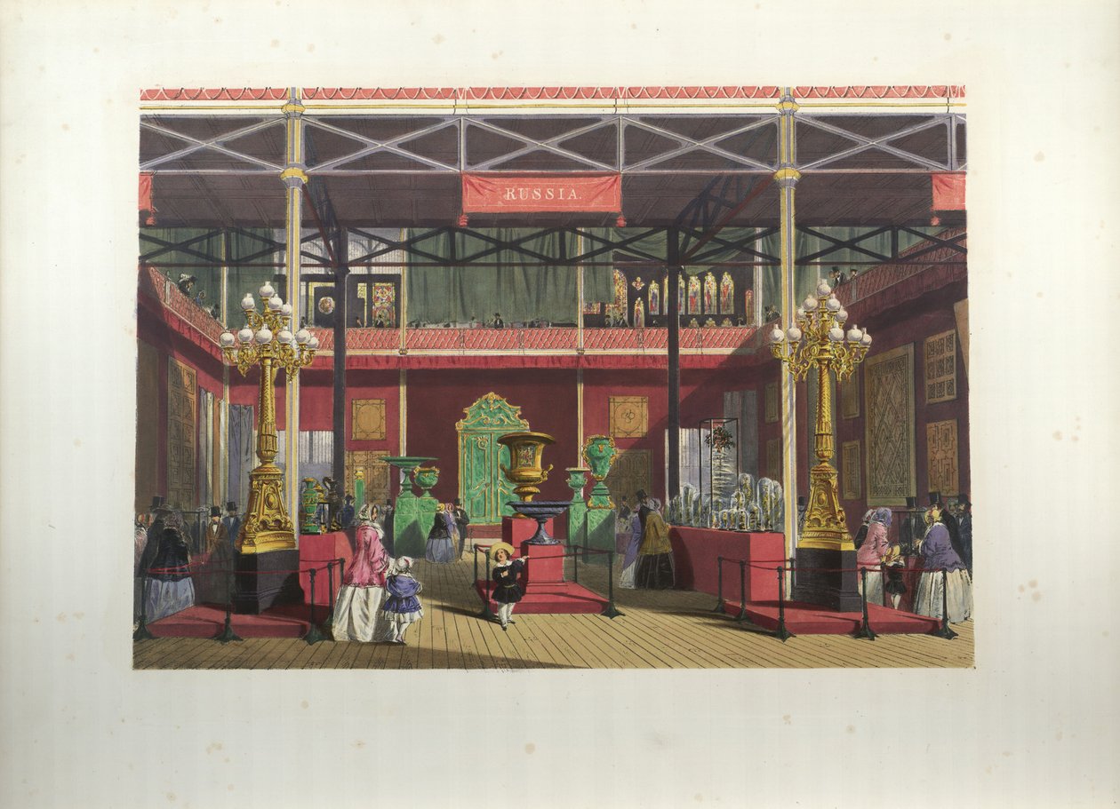 Russische Ausstellung im Inneren während der Großen Ausstellung 1851 von Joseph Nash