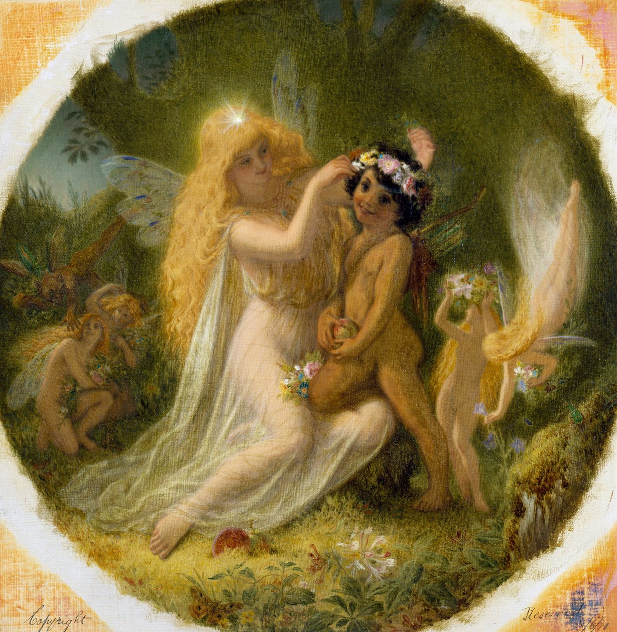 Titania, Prinzessin der Feen, und der junge Inder, den sie zu ihrem Pagen gemacht hat (Illustration für 