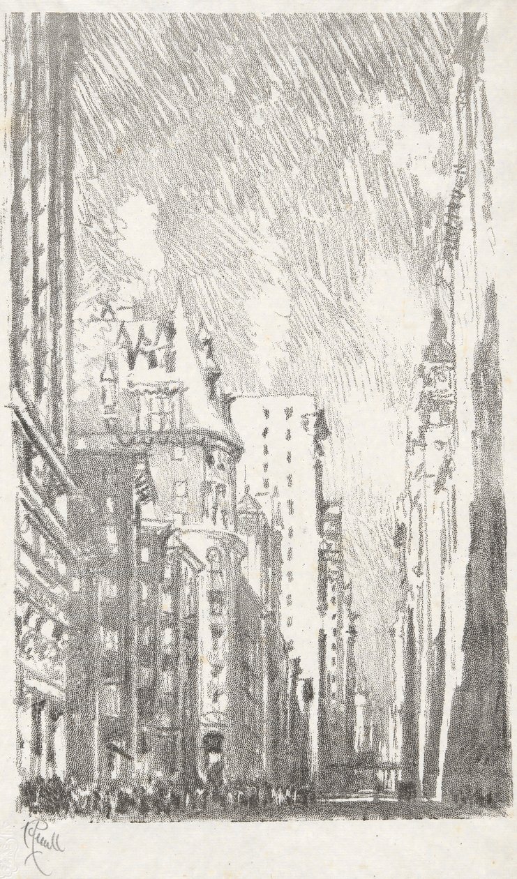 Broadway von Bowling Green, #2 in Iconophile Club Collection von Joseph Pennell