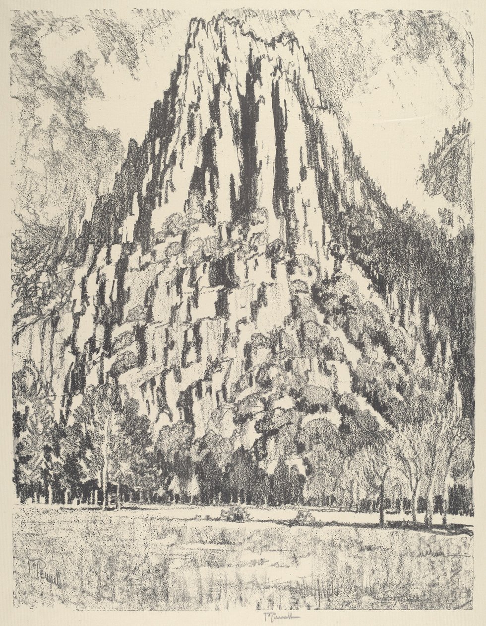 Strebepfeiler, Yosemite, 1912 von Joseph Pennell
