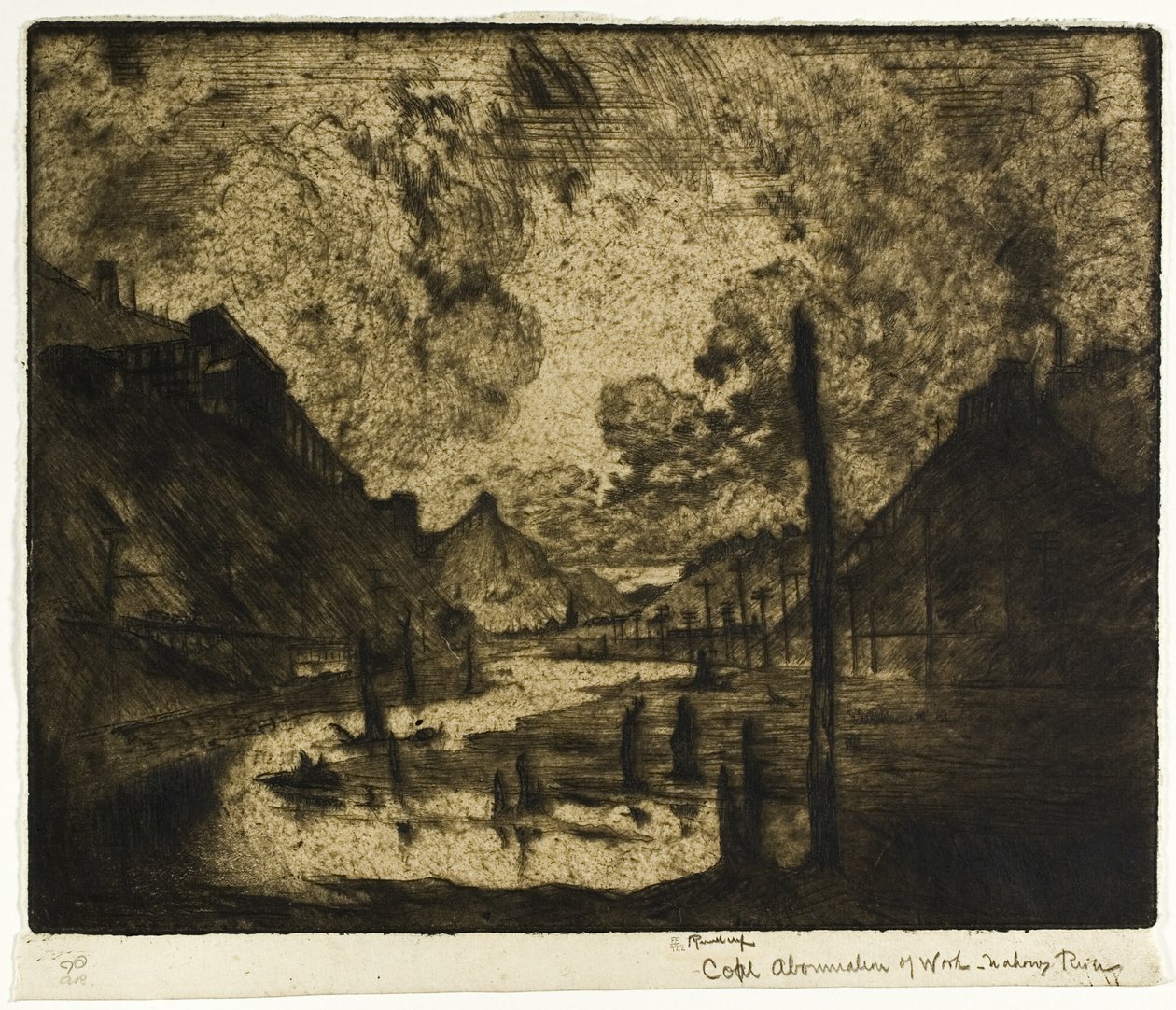 Kohle—Abscheulichkeit der Arbeit, Mahanoy River von Joseph Pennell