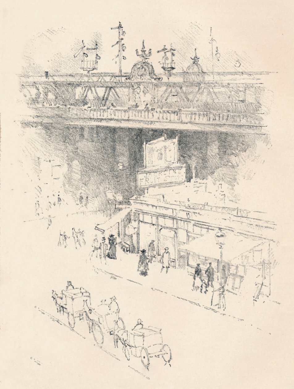 Ecke der Villiers Street, Charing Cross, 1896 von Joseph Pennell