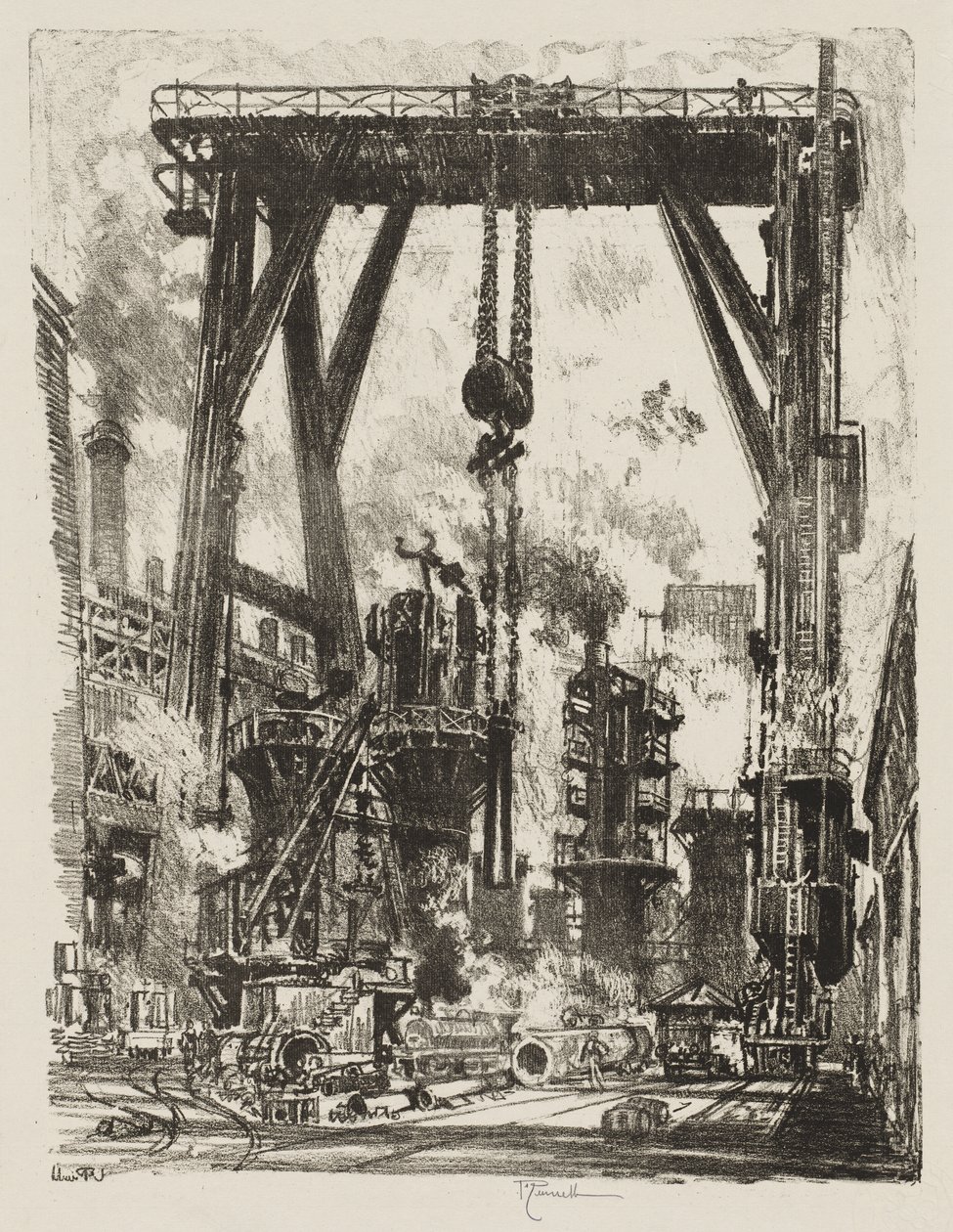 Englische Kriegsarbeit: Die alte Geschützstellung von Joseph Pennell