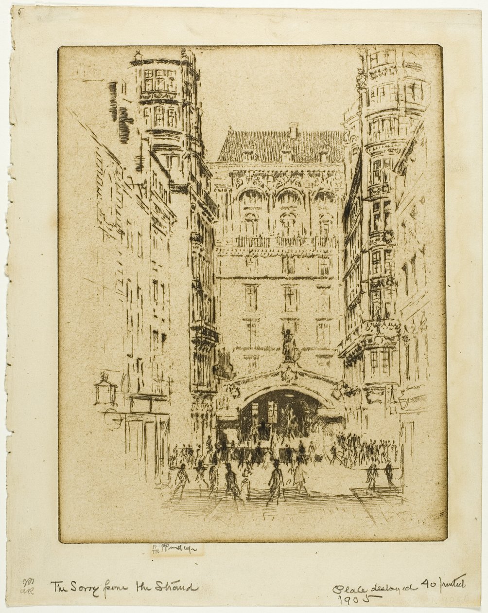 Eingang zum Savoy Hotel von Joseph Pennell