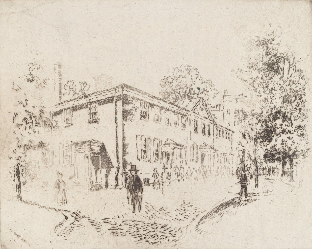 Fourth Street, Versammlungshaus, Philadelphia, 1920 von Joseph Pennell