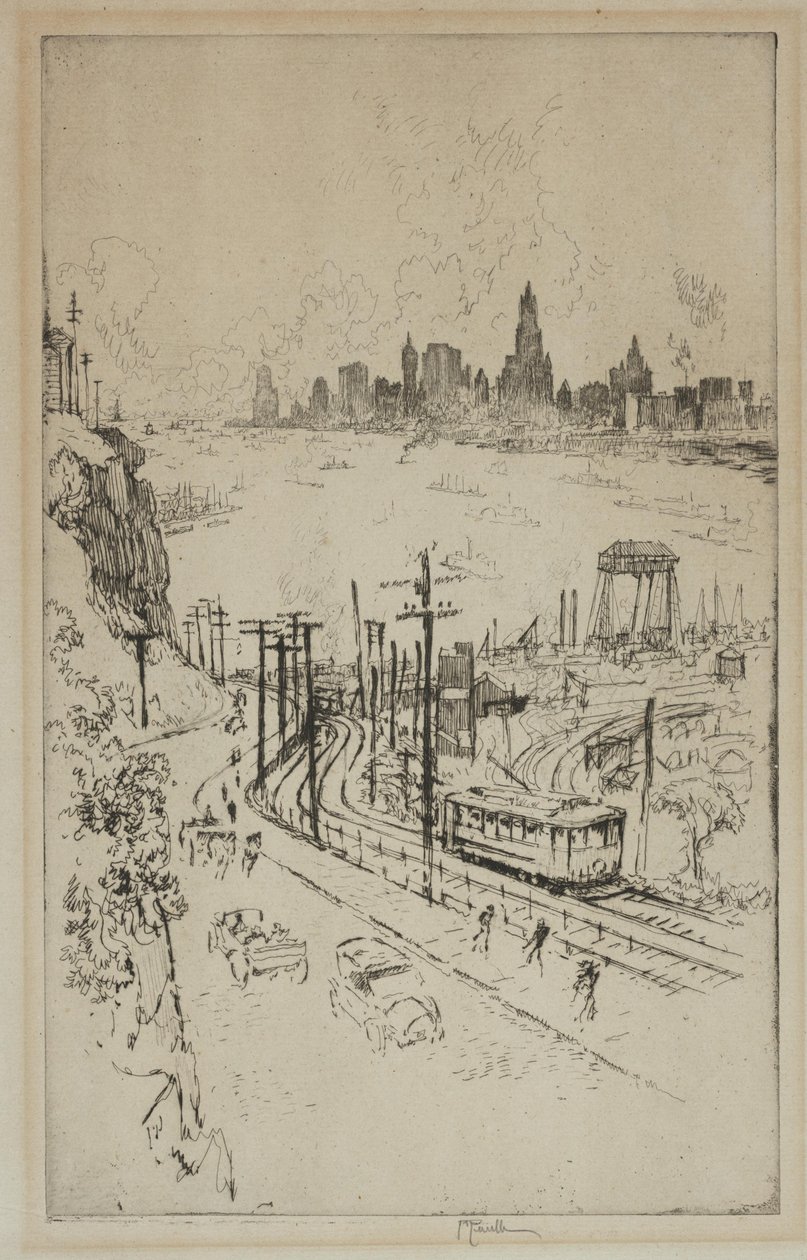 New York, von New Jersey aus von Joseph Pennell