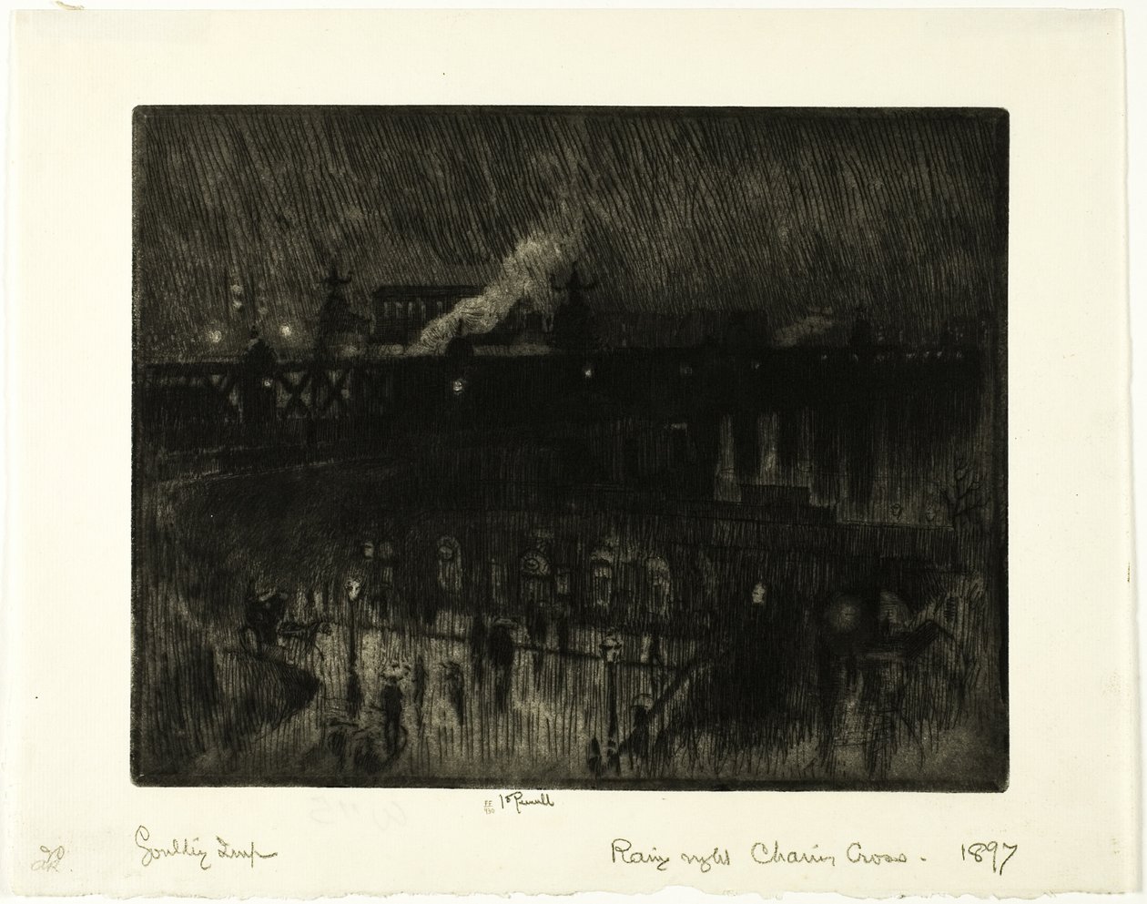 Regnerische Nacht, Charing Cross Station von Joseph Pennell