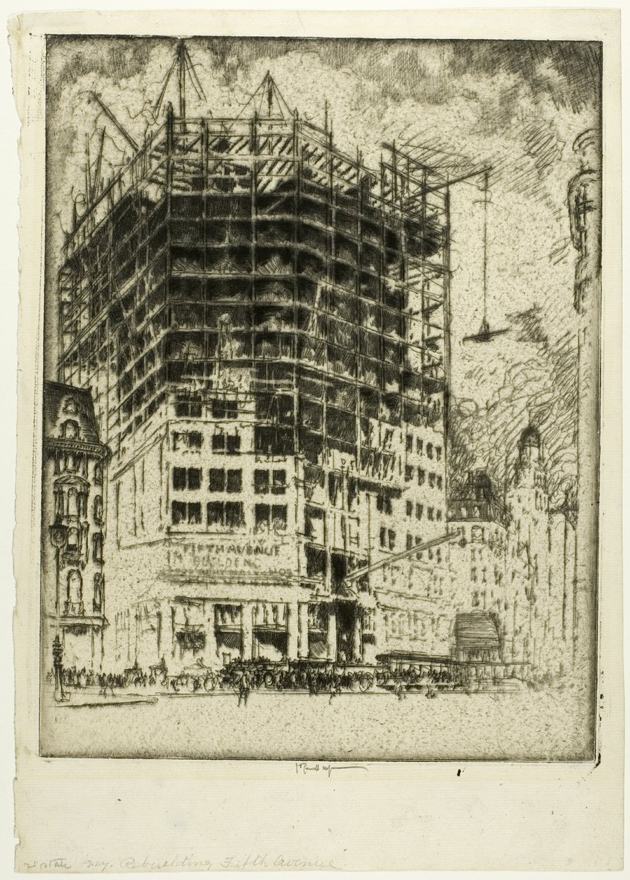 Wiederaufbau der Fifth Avenue von Joseph Pennell