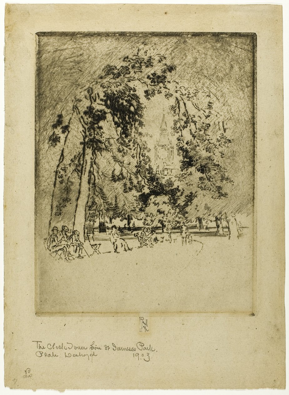 Der Uhrturm, vom St. James Park von Joseph Pennell