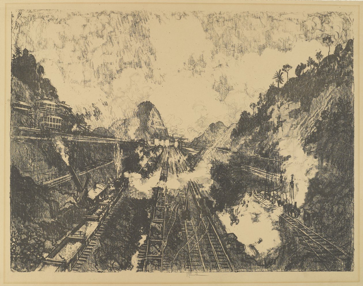Der Schnitt. Blick Richtung Ancon Hill von Joseph Pennell