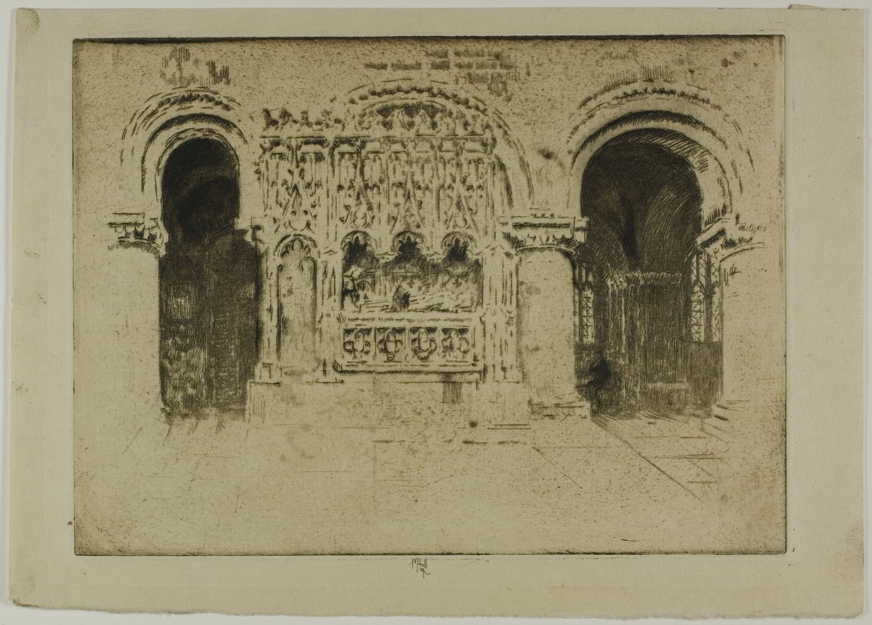 Das Grab des Gründers, Kirche St. Bartholomäus der Große von Joseph Pennell