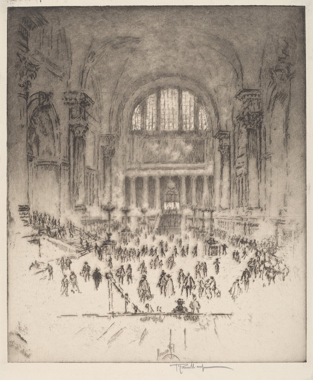 Die Marmorsaal, Pennsylvania Station, New York von Joseph Pennell